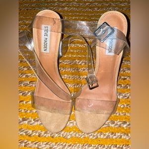 Steve Madden Clear Block Heel Sandal
